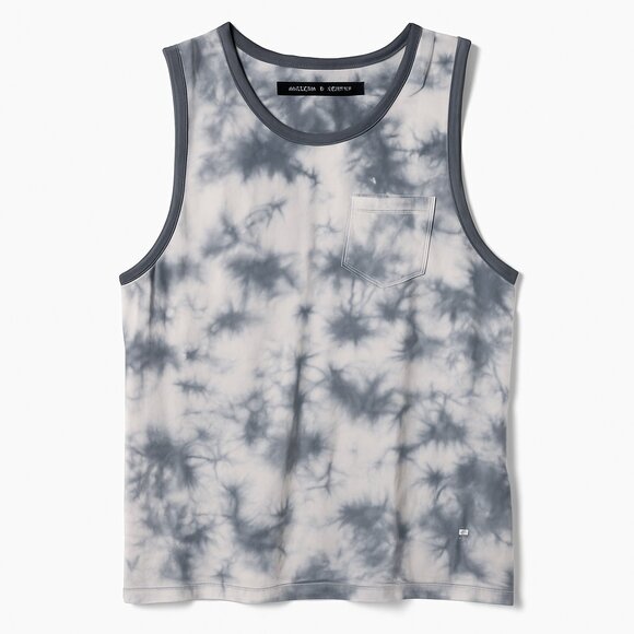 Edgar + Ash Tie-Dye Sleeveless Tank Top Gray White Pocket Men’s XL - Picture 1 of 7